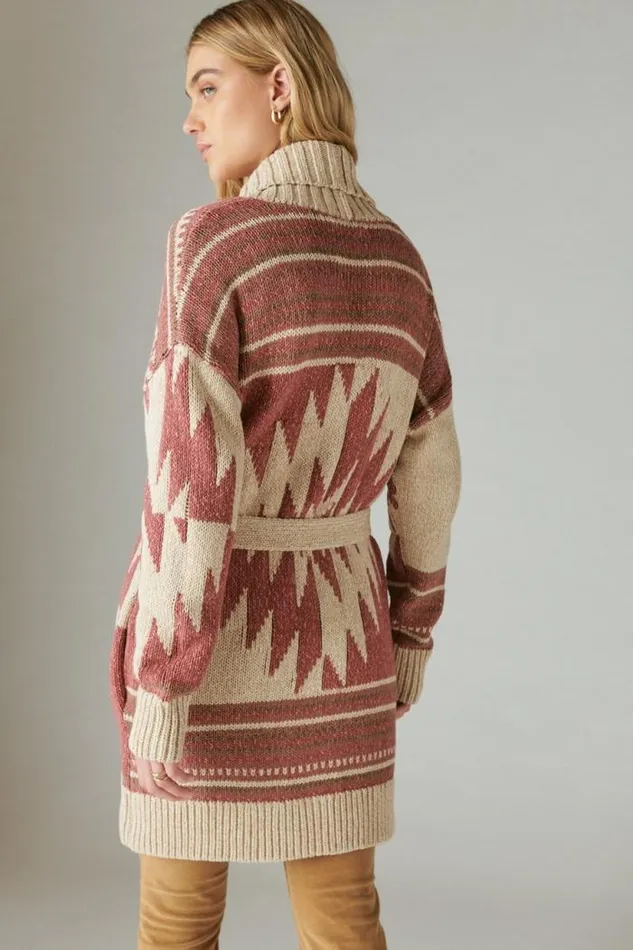 Lucky Brand Lucky Heritage Cardigan Apple Butter Combo Women Sweaters and Sweatshirts