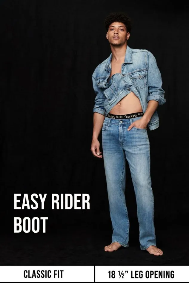 Lucky Brand Lucky Legend Easy Rider Boot Comfort Stretch Jean Edgar Wash Men Jeans