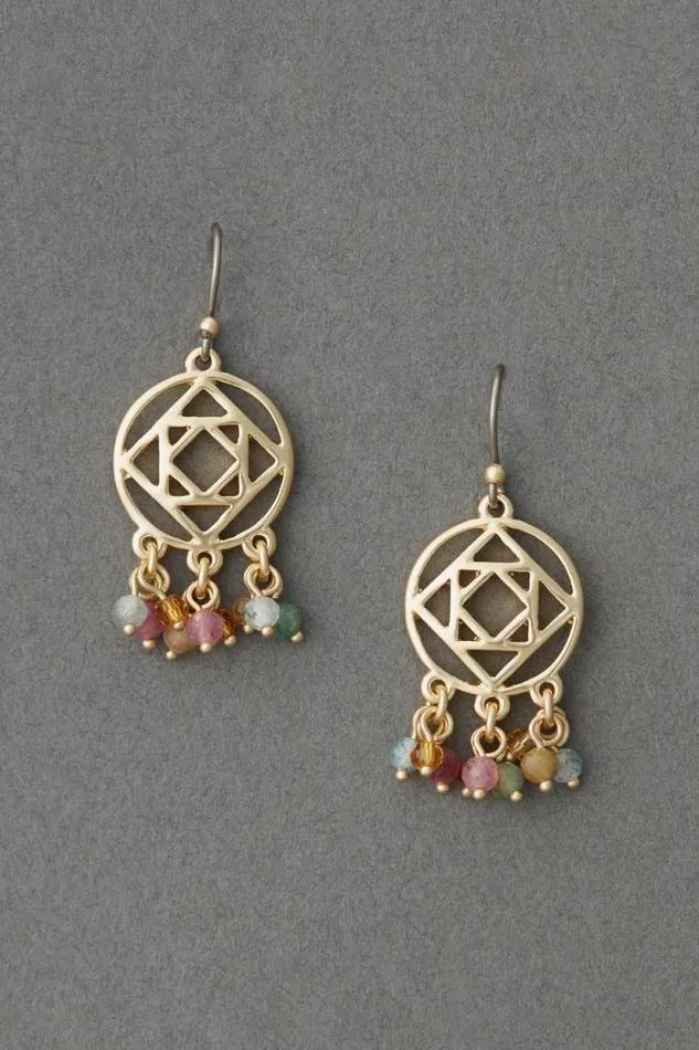 Lucky Brand Openwork Drop Earring Gold Women Jewelry