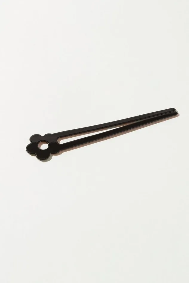 Lucky Brand Retro Daisy Hair Enamel Pin Black Women Hair Accessories