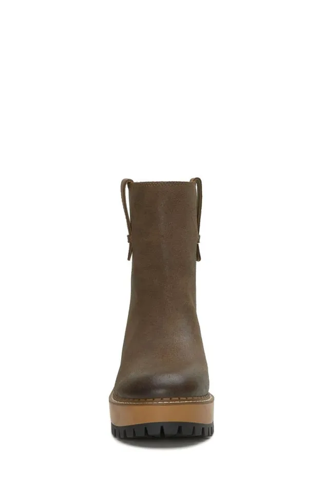 Lucky Brand Rhoslyn Lug Boot Open Brownrust Women Shoes