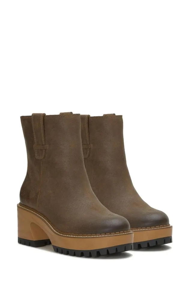 Lucky Brand Rhoslyn Lug Boot Open Brownrust Women Shoes