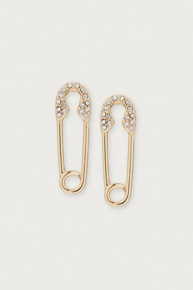 Lucky Brand Safety Pin Earring Gold Women Jewelry