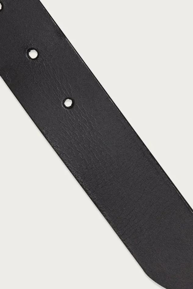 Lucky Brand Sculpted Center Bar Buckle Leather Belt Black Women Belts Lucky Brand Sculpted Center Bar Buckle Leather Belt Black Women Belts