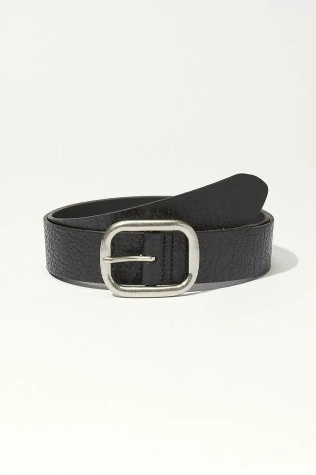 Lucky Brand Silver Square Buckle Belt Black Women Belts