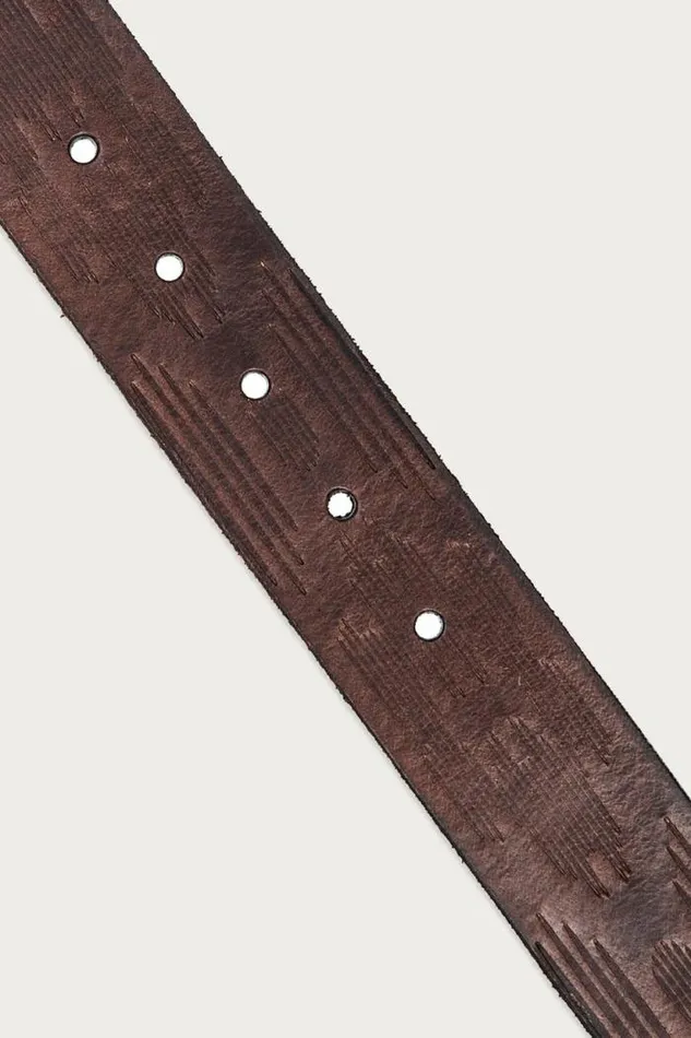 Lucky Brand Southwest Embossed Leather Belt Dark Brown Men Belts Lucky Brand Southwest Embossed Leather Belt Dark Brown Men Belts