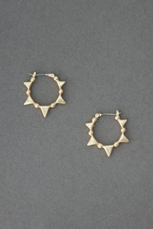 Lucky Brand Spike Hoop Earring Gold Women Jewelry