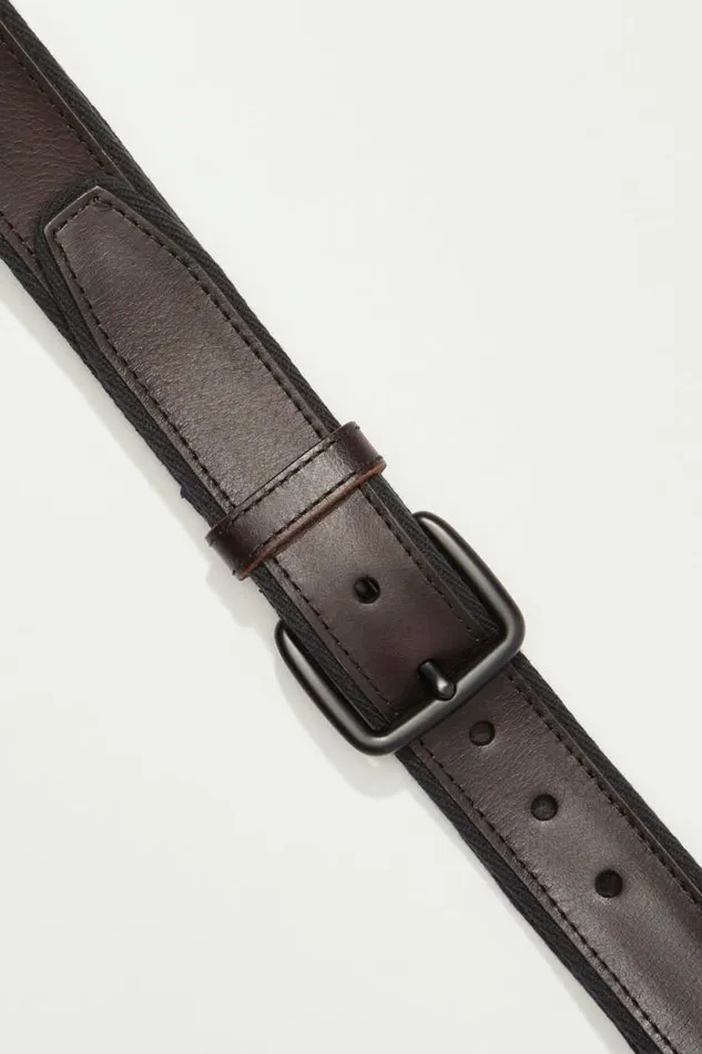 Lucky Brand Stitch Detail Belt Black Men Belts