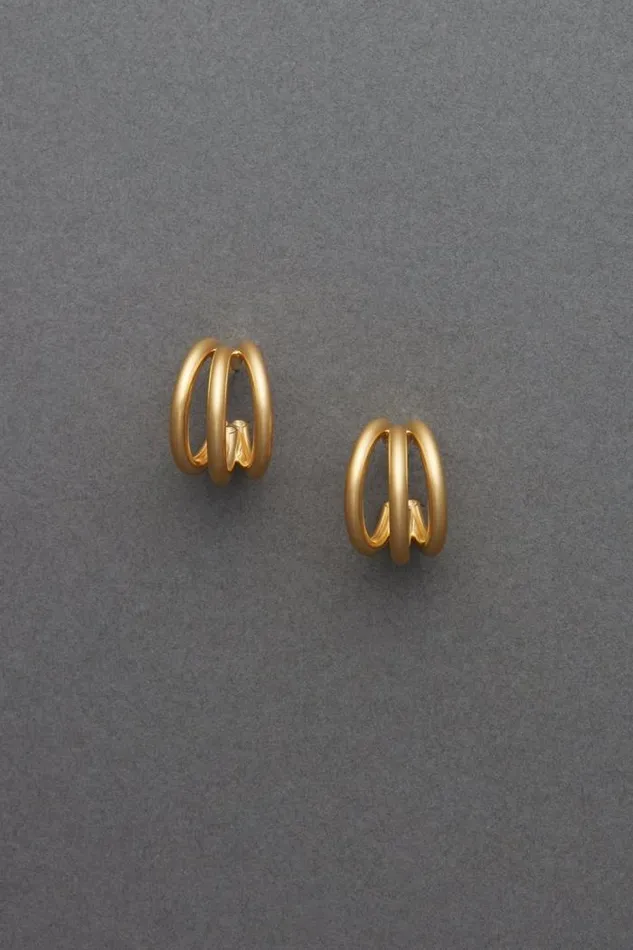 Lucky Brand Tri Hoop Earrings Gold Women Jewelry