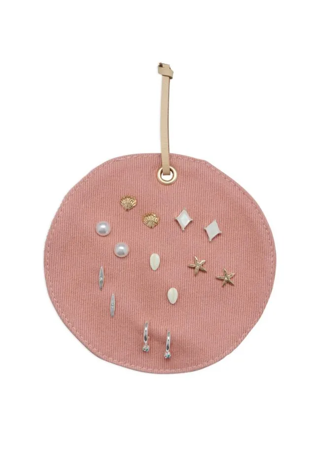 Lucky Brand Washed Denim Summer Stud Set Two Tone Women Jewelry