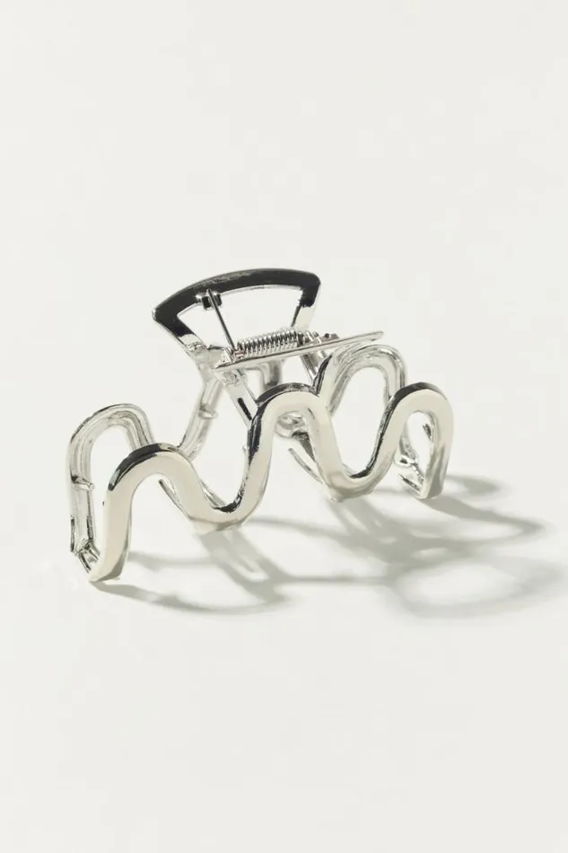 Lucky Brand Wavy Metal Claw Silver Women Hair Accessories Lucky Brand Wavy Metal Claw Silver Women Hair Accessories