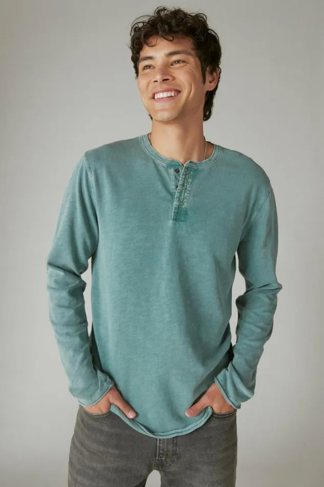 Lucky Brand Weekend Slub Jersey Long Sleeve Henley Mineral Blue Men Shirts and Tops Lucky Brand Weekend Slub Jersey Long Sleeve Henley Mineral Blue Men Shirts and Tops