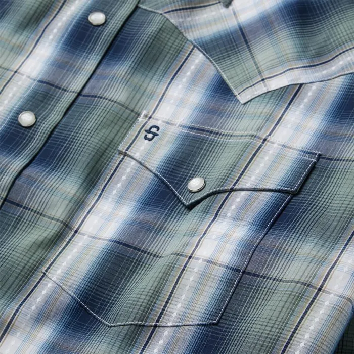 Lucky Diamond Plaid Western Shirt Green Men Stetson Classic Cut