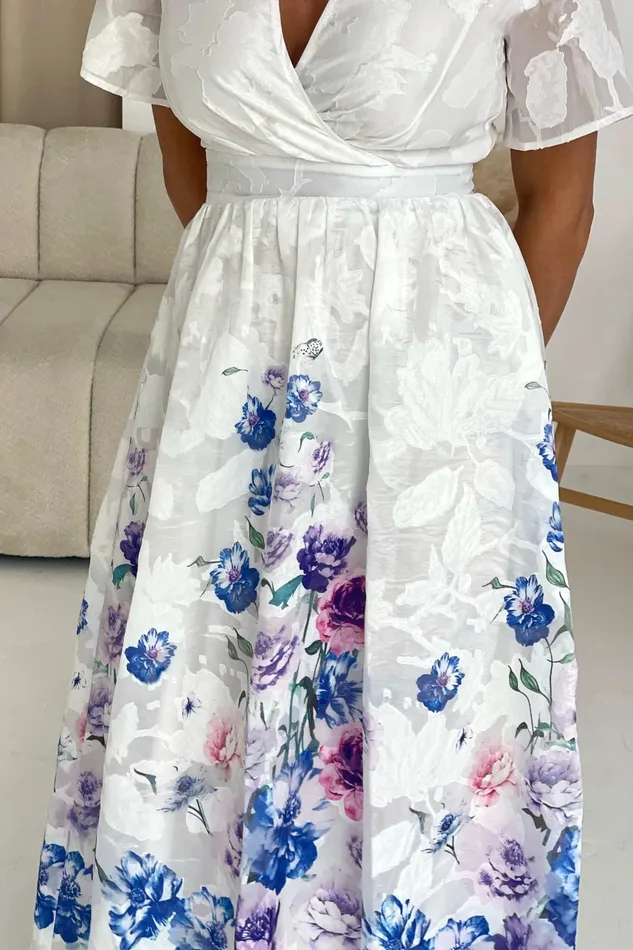 Lucy Printed Burnout Midi Dress Women Girl In Mind Skater Dresses