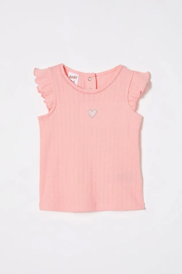 Lynlee Sleeveless Flutter Top Coral Dreamsheart Baby Cotton On Tops Jackets and Sweaters Lynlee Sleeveless Flutter Top Coral Dreamsheart Baby Cotton On Tops Jackets and Sweaters