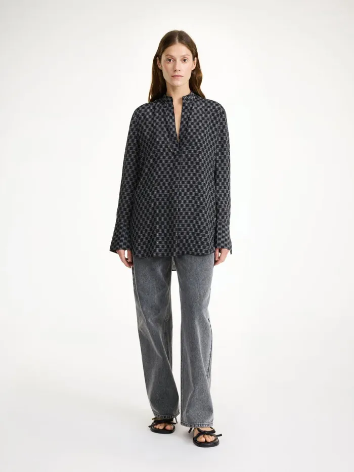 Mabillon Shirt Mono Lined 050 Women By Malene Birger Tops and Blouses
