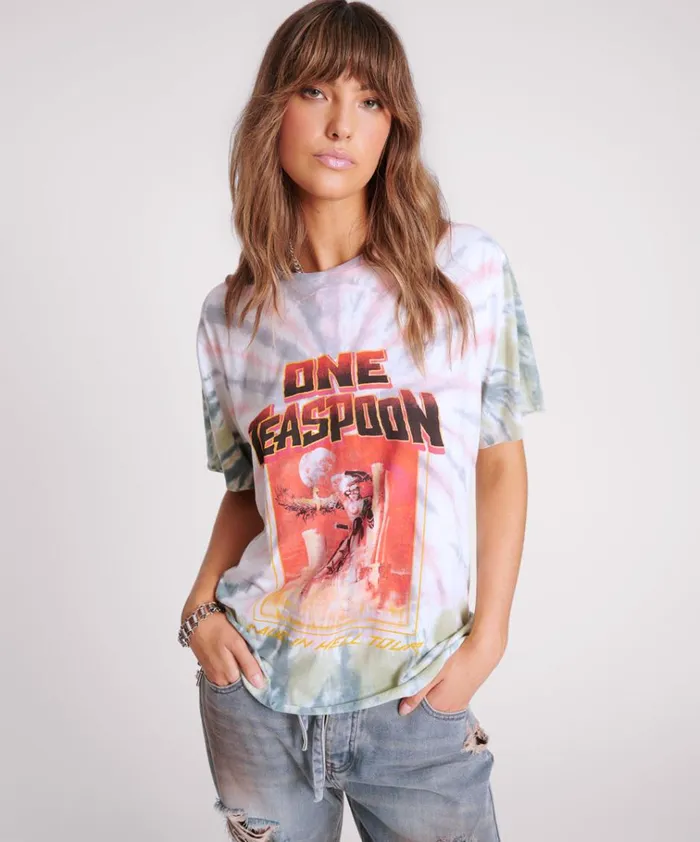 MADE IN HELL TIE DYE OVERSIZED TEE Women One Teaspoon Tees and Tanks