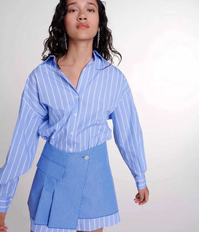 Maje 2in1 Striped Dress Women Dresses