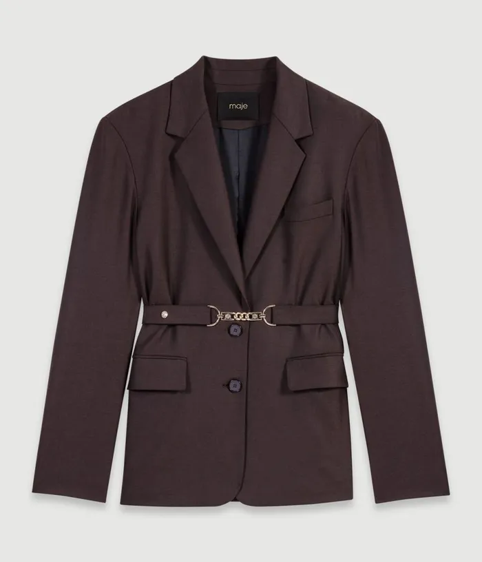 Maje Belted Suit Jacket Women Blazers and Jackets