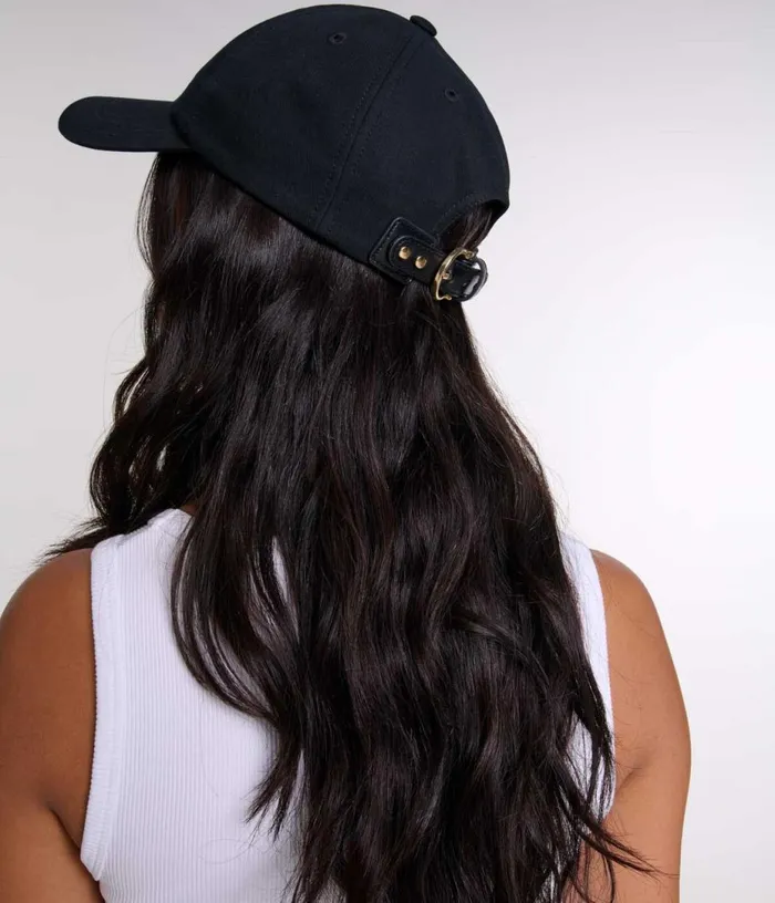 Maje Cotton Cap With Goldtone Buckle Women Hats