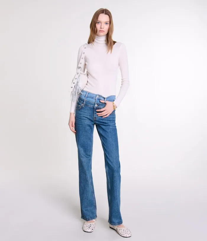 Maje Double Waistband Jeans Women Pants and Jeans