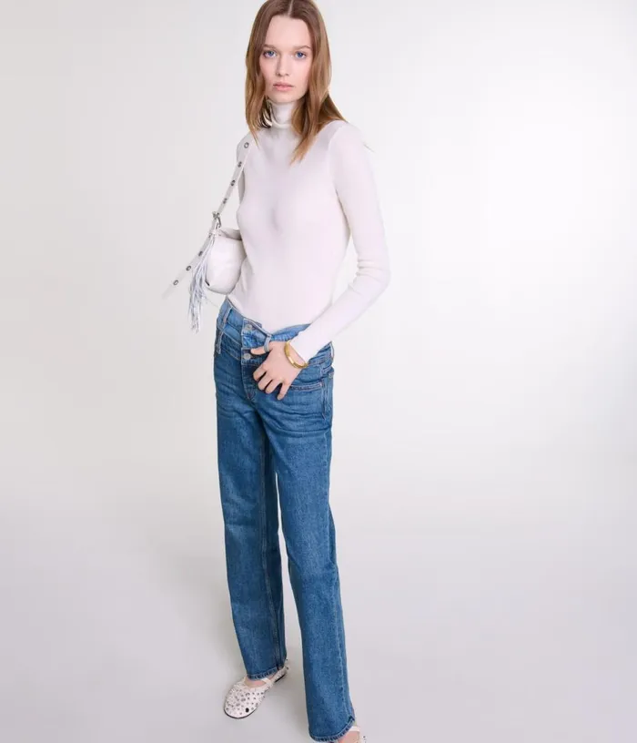 Maje Double Waistband Jeans Women Pants and Jeans
