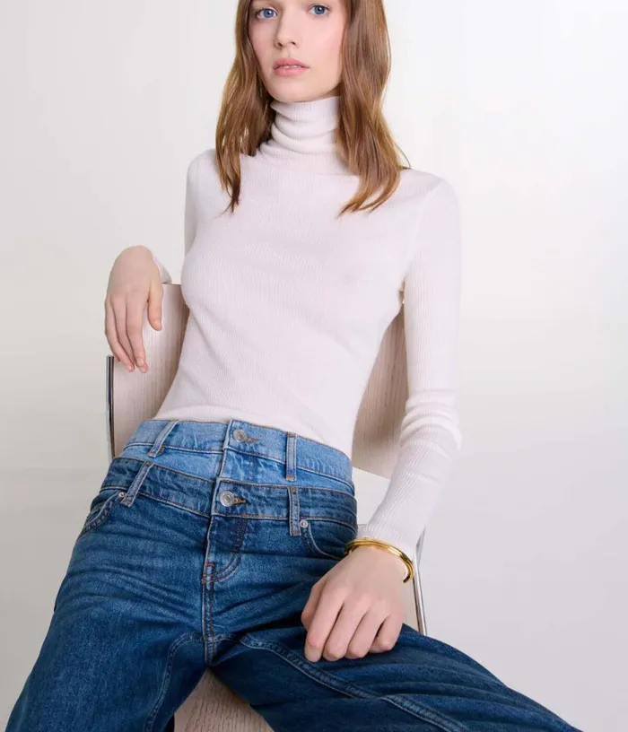 Maje Double Waistband Jeans Women Pants and Jeans