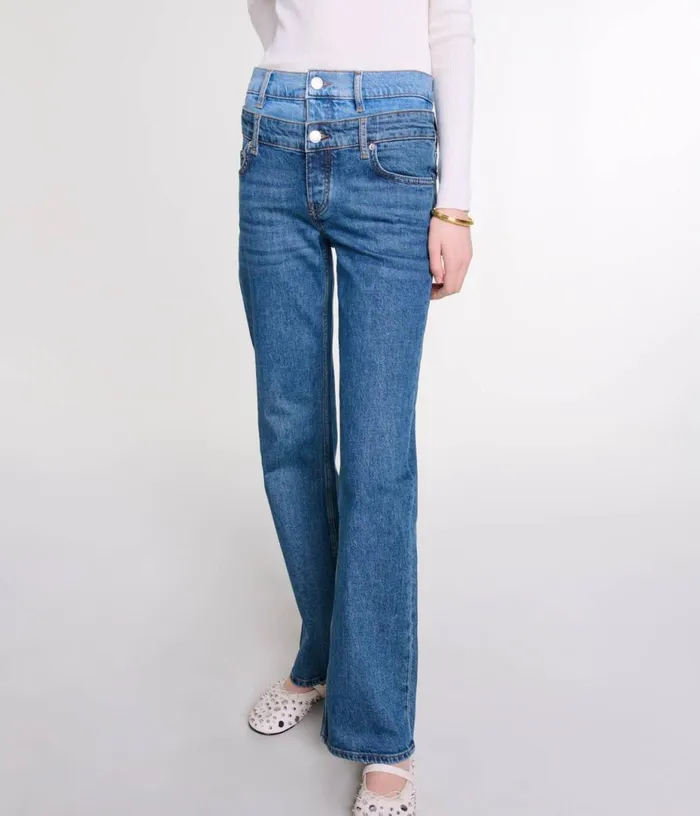 Maje Double Waistband Jeans Women Pants and Jeans