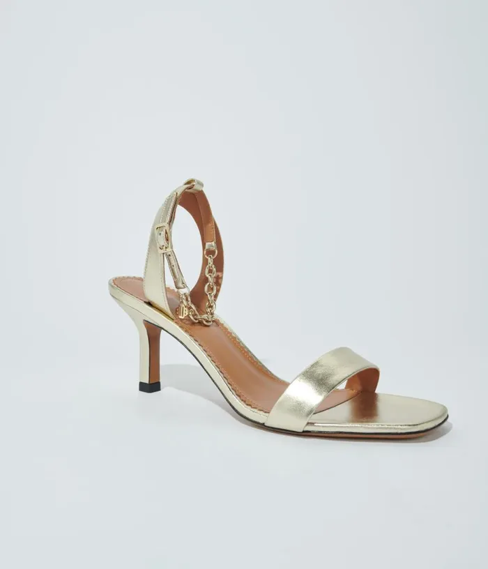 Maje Gold Metallic Leather Sandals Women Pumps and Sandals