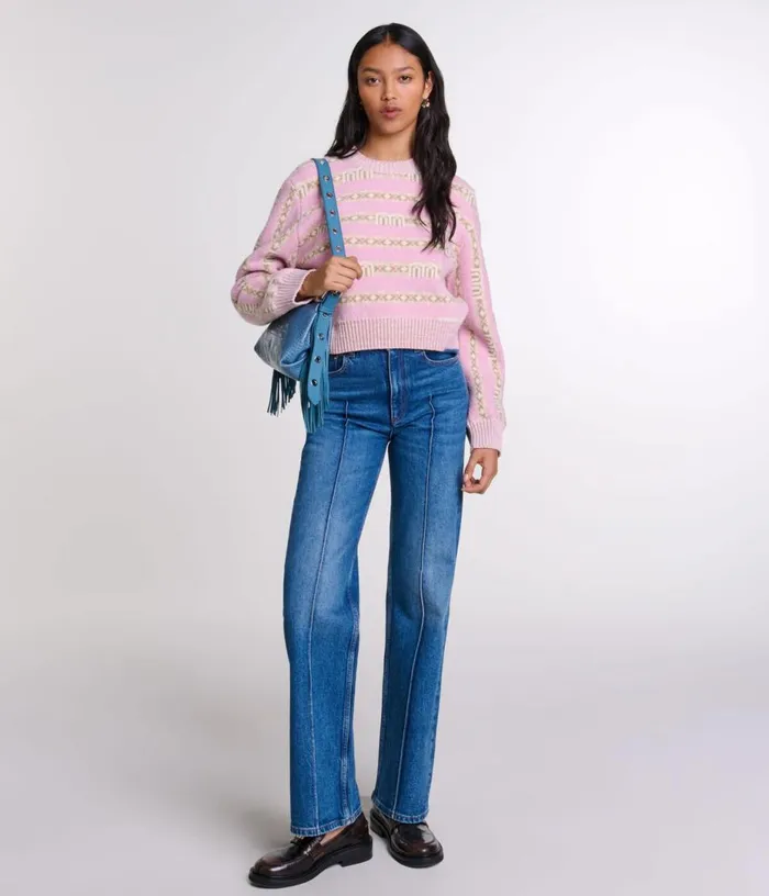 Maje Jacquard Jumper Women Sweaters and Cardigans