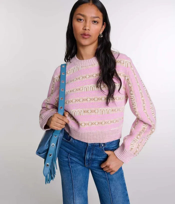 Maje Jacquard Jumper Women Sweaters and Cardigans