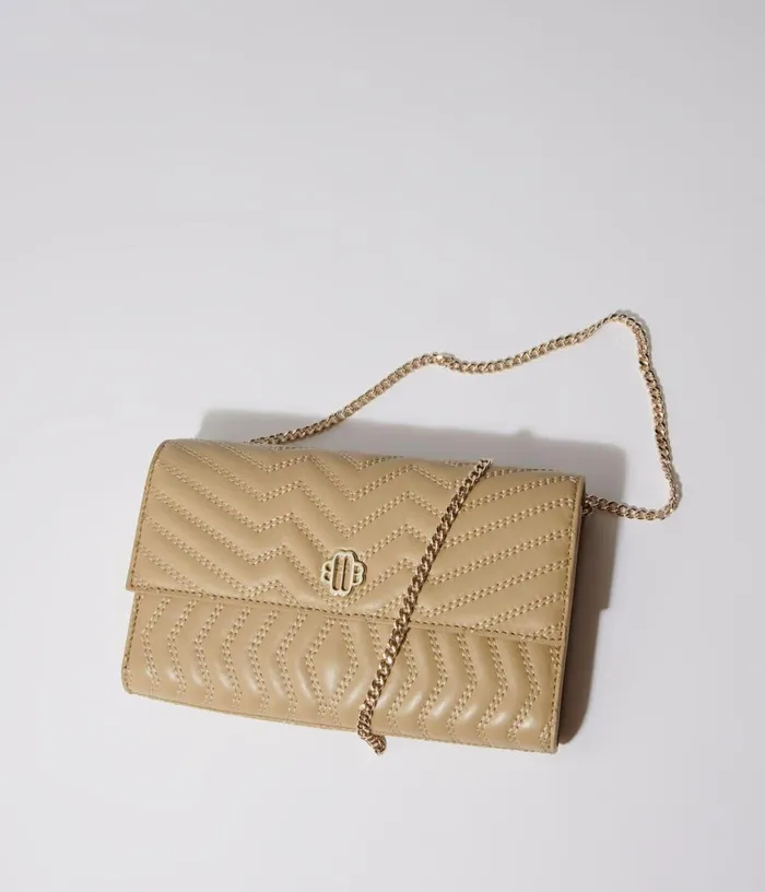 Maje Leather Wallet On Chain Women Small Leather Goods