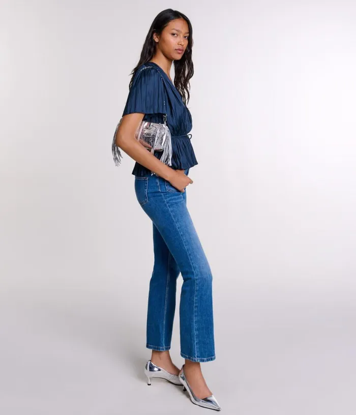 Maje Pleated Shortsleeved Top Women Tops and Shirts