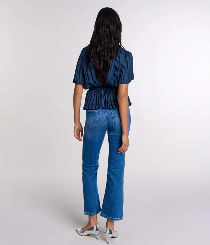 Maje Pleated Shortsleeved Top Women Tops and Shirts