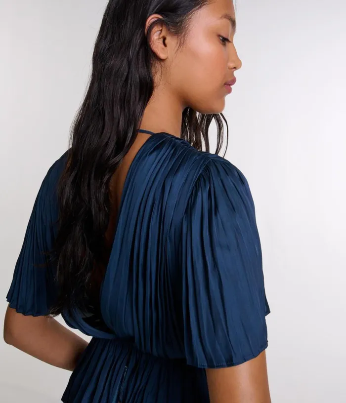 Maje Pleated Shortsleeved Top Women Tops and Shirts