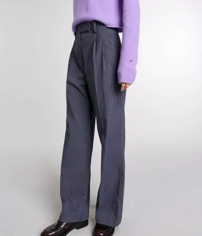 Maje Rhinestone Suit Trousers Women Pants and Jeans