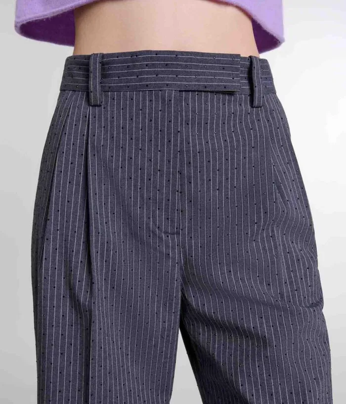 Maje Rhinestone Suit Trousers Women Pants and Jeans
