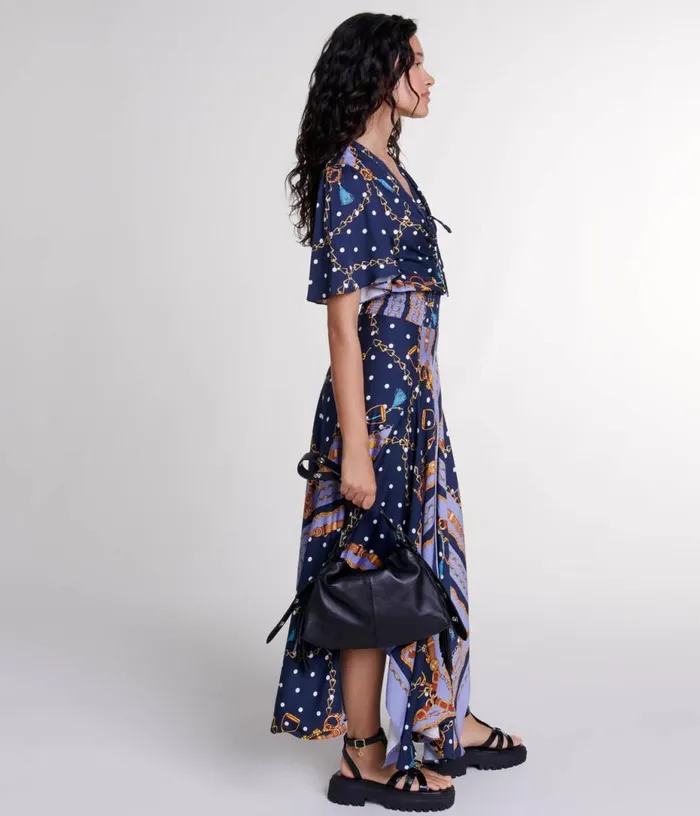 Maje Satinlook Patterned Maxi Dress Women Dresses