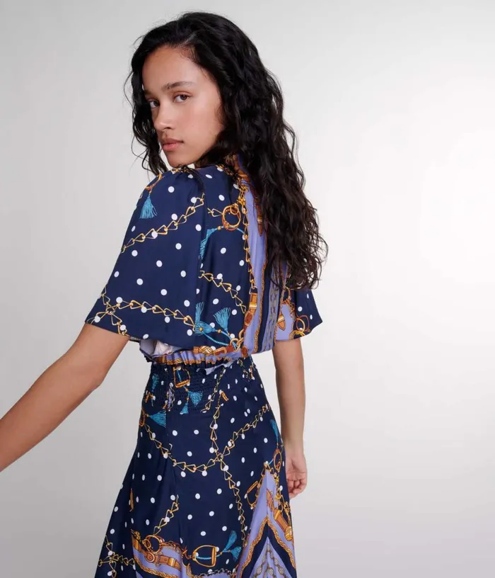 Maje Satinlook Patterned Maxi Dress Women Dresses