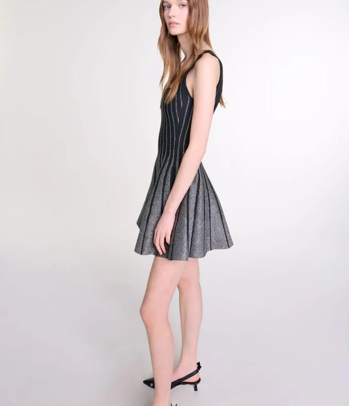 Maje Short Jacquard Knit Dress Women Dresses
