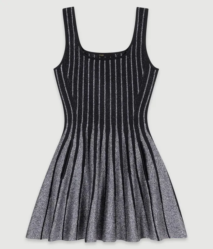 Maje Short Jacquard Knit Dress Women Dresses
