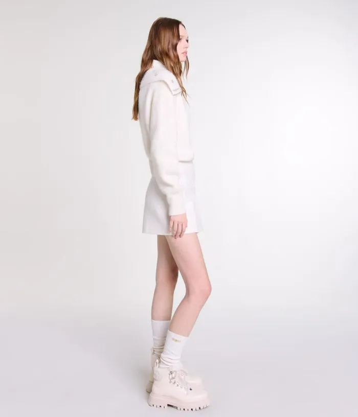 Maje Short Pleated Tweed Skirt Women Skirts and Shorts