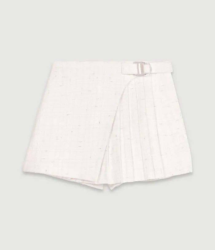 Maje Short Pleated Tweed Skirt Women Skirts and Shorts