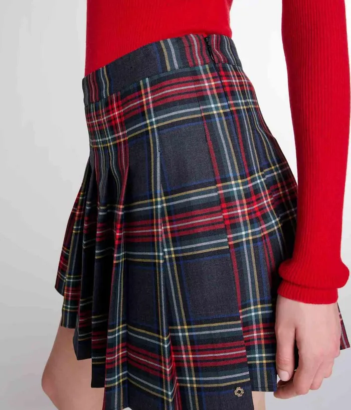 Maje Short Tartan Print Skirt Women Skirts and Shorts
