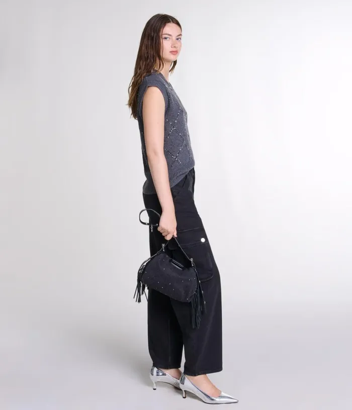 Maje Sleeveless Sequin Jumper Women Sweaters and Cardigans