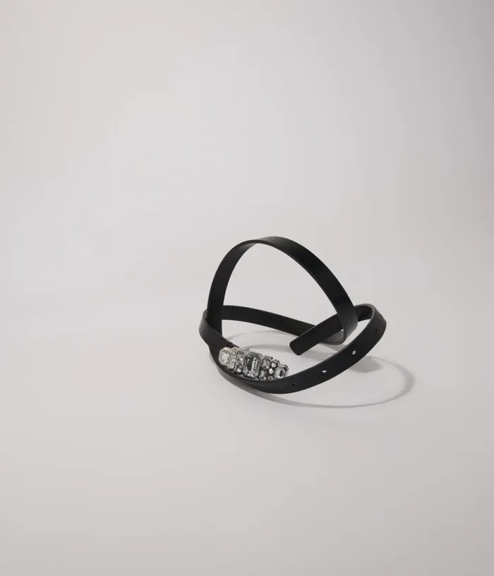 Maje Slim Rhinestone Belt Women Belts