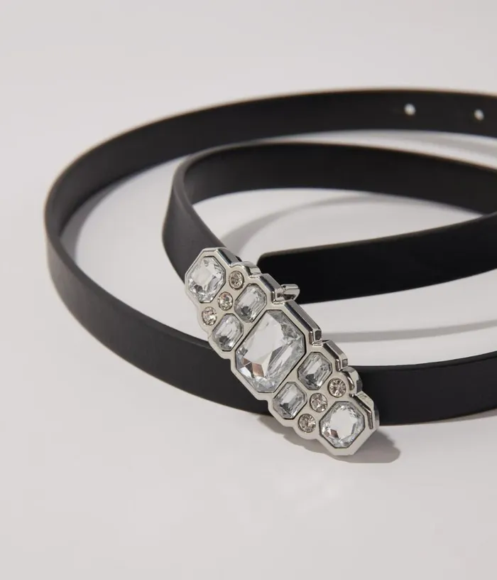 Maje Slim Rhinestone Belt Women Belts