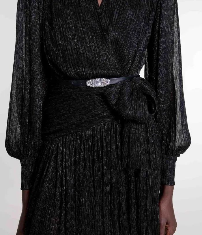 Maje Slim Rhinestone Belt Women Belts