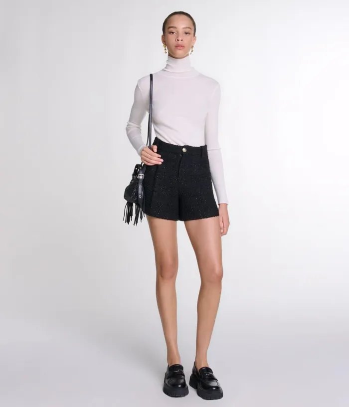 Maje Tweed Shorts Women Skirts and Shorts