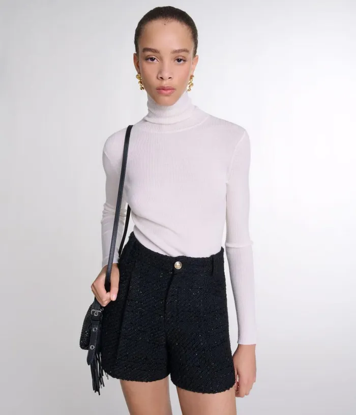 Maje Tweed Shorts Women Skirts and Shorts
